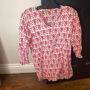 Roller rabbbit pink monkey tunic